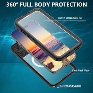Waterproof iPhone 14 Pro Max Case - with Built in 9H Tempered Glass Screen Protector IP68 Underwater 6FT Protective Case Dropproof Dustproof Full Body Protection （Glass）… - 7DAY'S