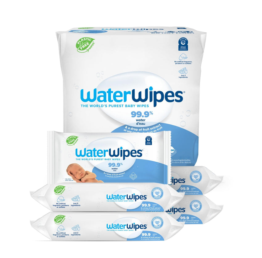 WaterWipes Sensitive+ Newborn & Baby Wipes, 3 - In - 1 Cleans, Cares, Protects, 99.9% Water, Unscented & Hypoallergenic, 720 Count (12 Packs) - 7DAY'S