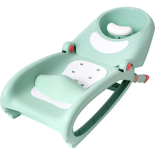 WAYUTO Foldable Baby Shampoo Chair with Shampoo Basin and Head Cushion Waterproof Kids Wash Hair Chair Comfortable Toddler Shampoo Chair Bather Girls Non Slip Kids Hair Washing Bath Seat(Mint Green) - 7DAY'S