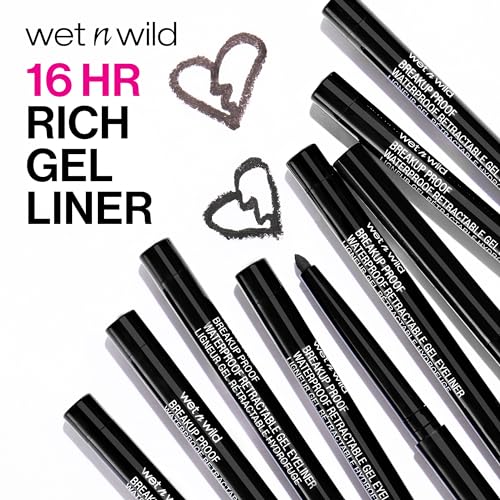 wet n wild Mega Last Breakup Proof Retractable Eyeliner - Waterproof 16 - Hour Long - Lasting Wear, Cruelty - Free & Vegan - Blackest Black - 7DAY'S