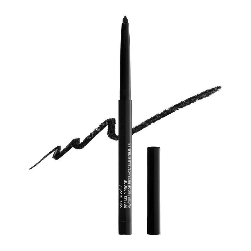 wet n wild Mega Last Breakup Proof Retractable Eyeliner - Waterproof 16 - Hour Long - Lasting Wear, Cruelty - Free & Vegan - Blackest Black - 7DAY'S