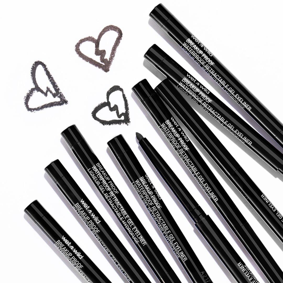 wet n wild Mega Last Breakup Proof Retractable Eyeliner - Waterproof 16 - Hour Long - Lasting Wear, Cruelty - Free & Vegan - Blackest Black - 7DAY'S