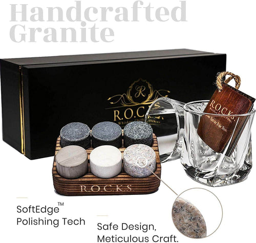 Whiskey Chilling Stones Gift Set Crystal Glasses - 7DAY'S