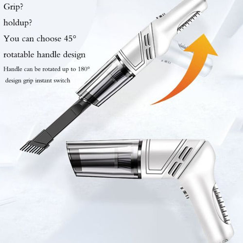 white wireless Automobile Folding Vacuum Cleaner Hand - held High - power Strong Suction Vacuum Cleaner - 7DAY'S