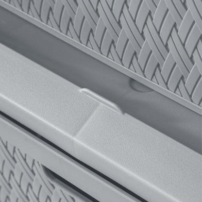 Wide 3 Drawer Cross - Weave Tower Cement - 7DAY'S