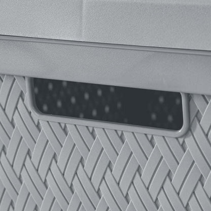 Wide 3 Drawer Cross - Weave Tower Cement - 7DAY'S