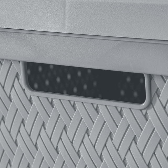 Wide 3 Drawer Cross - Weave Tower Cement - 7DAY'S
