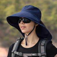 Wide Brim Shawl Ponytail Bucket Hat For Women; Outdoor Fishing Hiking UV Protection Bonnet - 7DAY'S