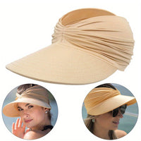 Wide Brim Sun Protection Hat; Visor Hat; Breathable Empty Top Sun Hat; Scallop Cap For Beach Outdoor; Women's Hat & Caps - 7DAY'S