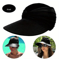 Wide Brim Sun Protection Hat; Visor Hat; Breathable Empty Top Sun Hat; Scallop Cap For Beach Outdoor; Women's Hat & Caps - 7DAY'S