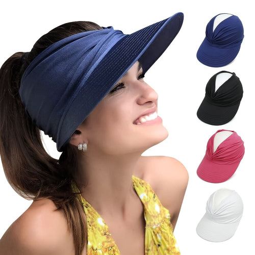 Wide Brim Sun Protection Hat; Visor Hat; Breathable Empty Top Sun Hat; Scallop Cap For Beach Outdoor; Women's Hat & Caps - 7DAY'S