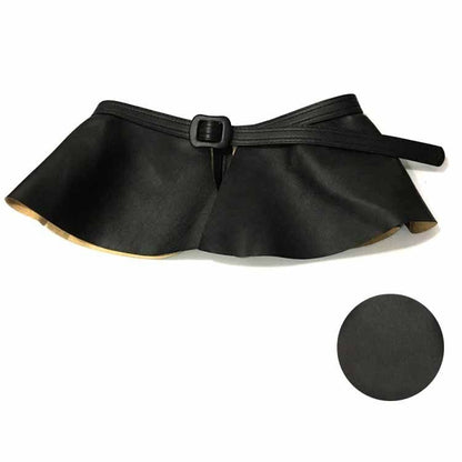 Wide Gold Belt Women Corset Metal Decorated Belts Pu Leather Ruffle Skirt Peplum Waistband Cummerbunds Female Dress Strap Girdle - 7DAY'S