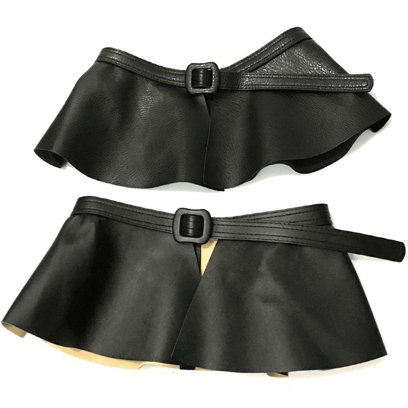 Wide Gold Belt Women Corset Metal Decorated Belts Pu Leather Ruffle Skirt Peplum Waistband Cummerbunds Female Dress Strap Girdle - 7DAY'S