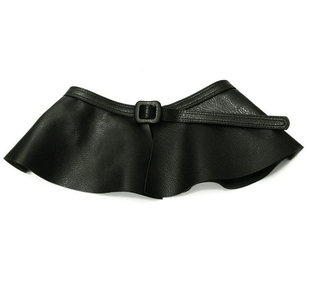 Wide Gold Belt Women Corset Metal Decorated Belts Pu Leather Ruffle Skirt Peplum Waistband Cummerbunds Female Dress Strap Girdle - 7DAY'S