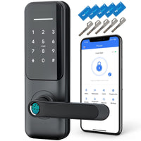 WiFi Camera Video Smart Door Lock with Fingerprint, Nyboer Keyless Entry, Electronic Digital Keypad with Handle - 7DAY'S