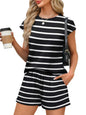 WIHOLL 2 Piece Sets for Women Casual Summer Travel Vacation Outfits Cap Sleeve Shorts Lounge Set - 7DAY'S