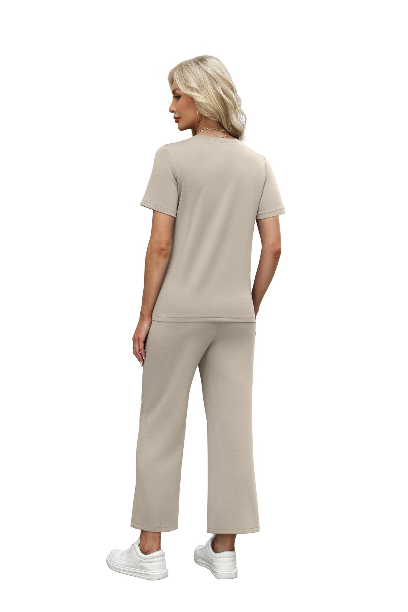 WIHOLL 2 Piece Sets for Women Summer Lounge Set Wide Leg Pants Matching Set Vacation Travel Outfits Beach Clothing - 7DAY'S