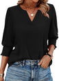 WIHOLL Blouses for Women Dressy Casual 3/4 Length Sleeve Womens Tops Trendy Summer Spring Shirts S - 3XL - 7DAY'S