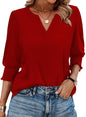 WIHOLL Blouses for Women Dressy Casual 3/4 Length Sleeve Womens Tops Trendy Summer Spring Shirts S - 3XL - 7DAY'S