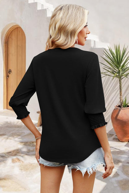 WIHOLL Blouses for Women Dressy Casual 3/4 Length Sleeve Womens Tops Trendy Summer Spring Shirts S - 3XL - 7DAY'S