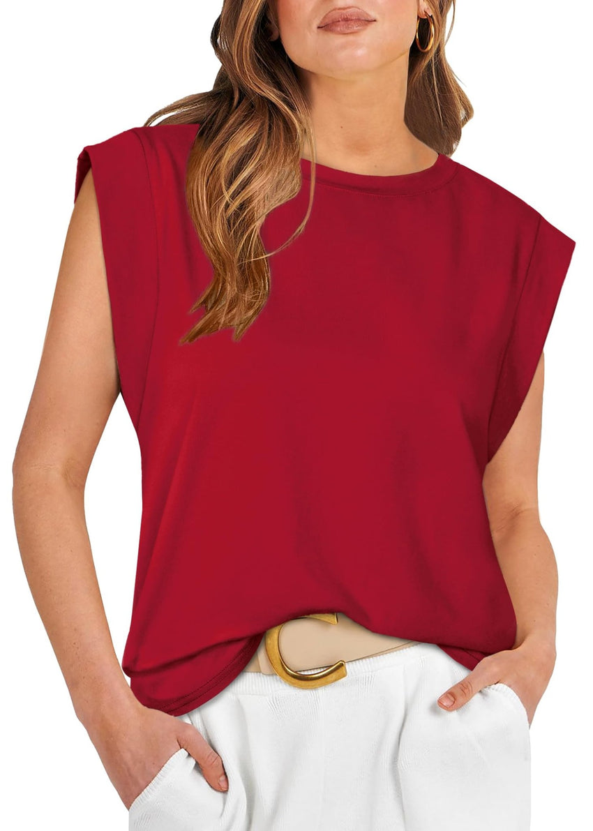 WIHOLL Cap Sleeve Tops for Women Summer Top Basic Tee Shirts Casual Tank Loose Fit 2025 Fashion - 7DAY'S