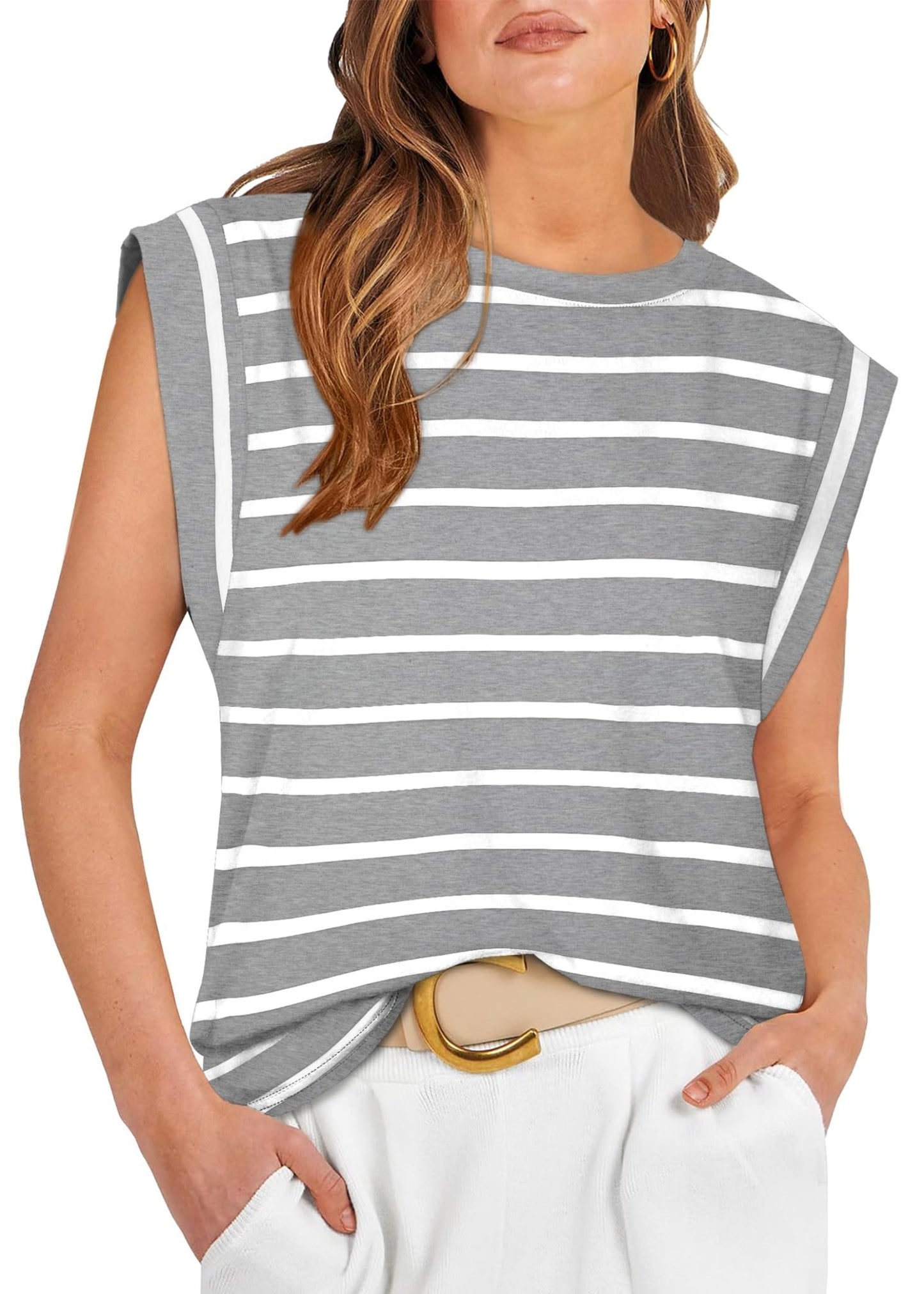WIHOLL Cap Sleeve Tops for Women Summer Top Basic Tee Shirts Casual Tank Loose Fit 2025 Fashion - 7DAY'S