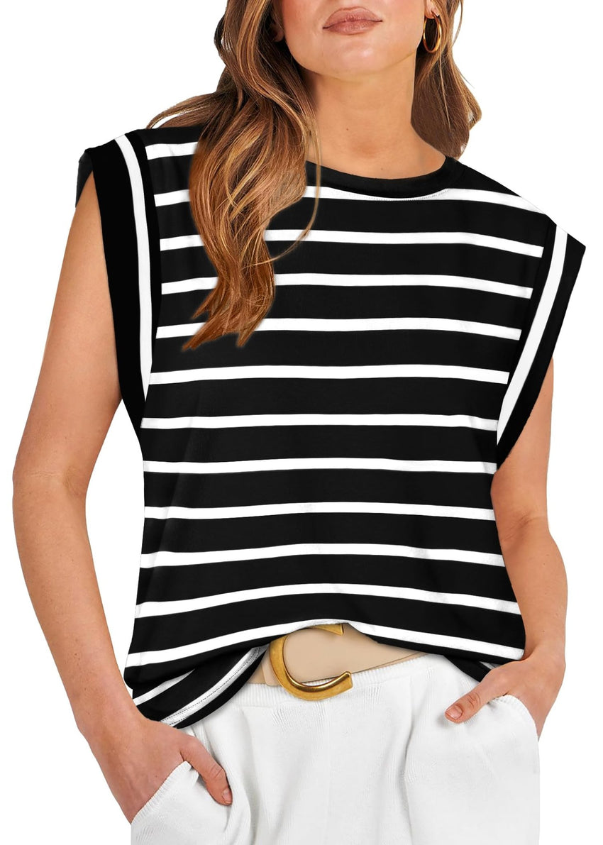 WIHOLL Cap Sleeve Tops for Women Summer Top Basic Tee Shirts Casual Tank Loose Fit 2025 Fashion - 7DAY'S
