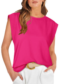 WIHOLL Cap Sleeve Tops for Women Summer Top Basic Tee Shirts Casual Tank Loose Fit 2025 Fashion - 7DAY'S