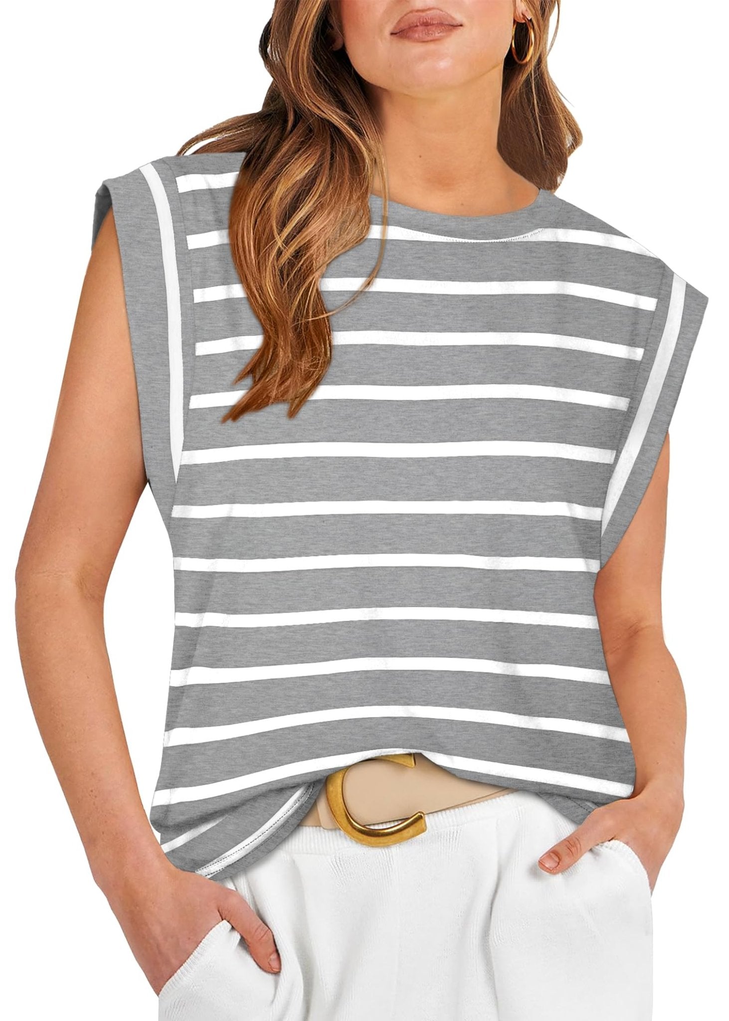 WIHOLL Cap Sleeve Tops for Women Summer Top Basic Tee Shirts Casual Tank Loose Fit 2025 Fashion - 7DAY'S