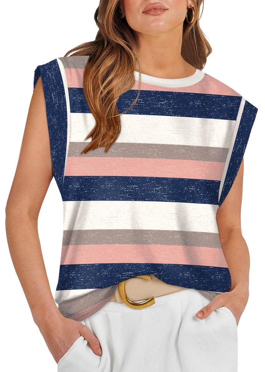 WIHOLL Cap Sleeve Tops for Women Summer Top Basic Tee Shirts Casual Tank Loose Fit 2025 Fashion - 7DAY'S