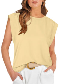 WIHOLL Cap Sleeve Tops for Women Summer Top Basic Tee Shirts Casual Tank Loose Fit 2025 Fashion - 7DAY'S