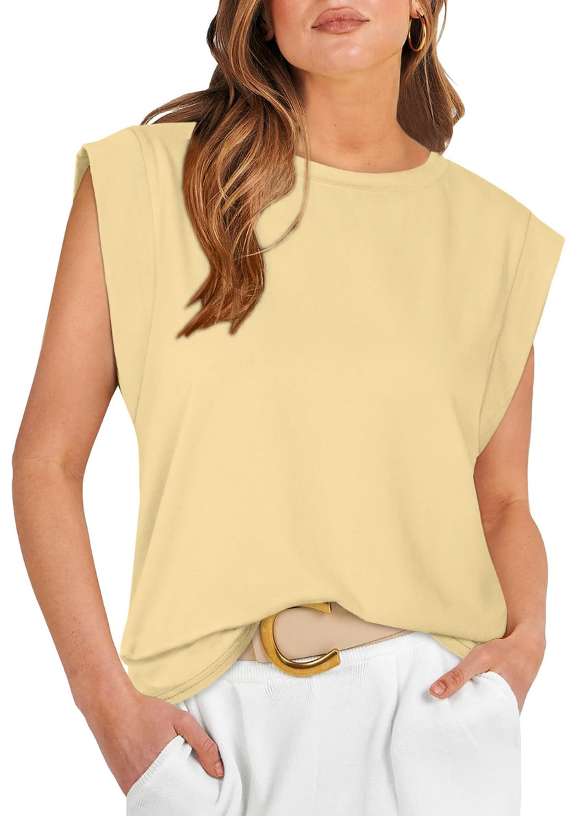 WIHOLL Cap Sleeve Tops for Women Summer Top Basic Tee Shirts Casual Tank Loose Fit 2025 Fashion - 7DAY'S
