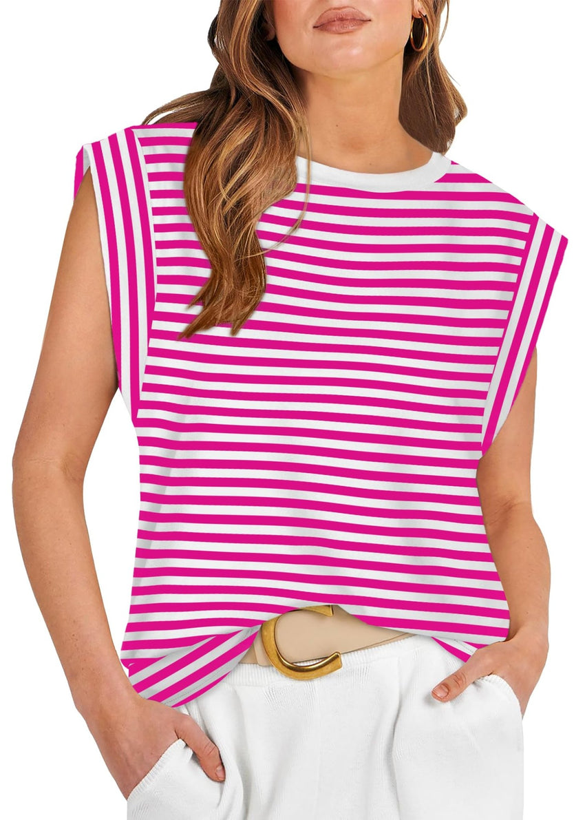 WIHOLL Cap Sleeve Tops for Women Summer Top Basic Tee Shirts Casual Tank Loose Fit 2025 Fashion - 7DAY'S