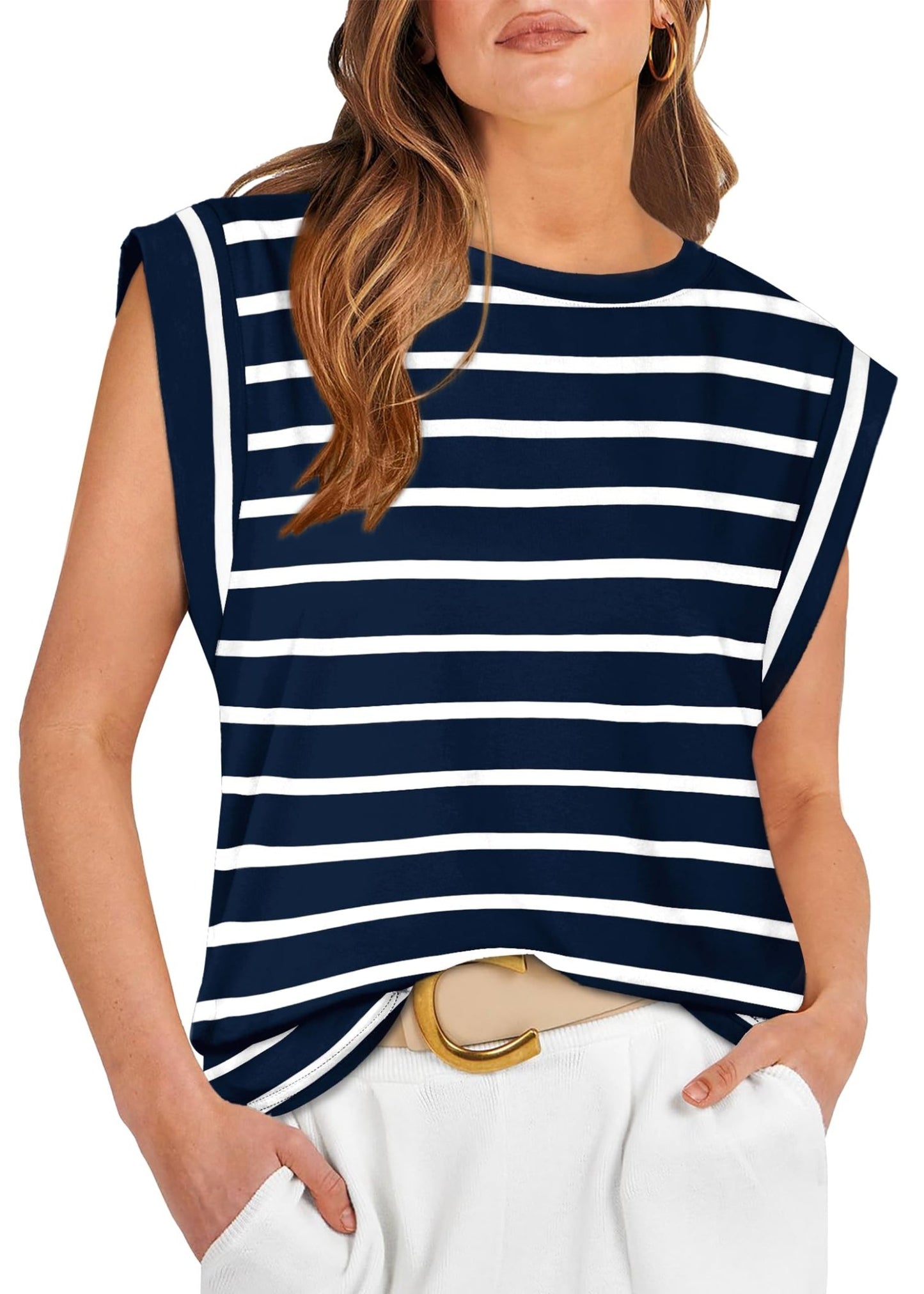 WIHOLL Cap Sleeve Tops for Women Summer Top Basic Tee Shirts Casual Tank Loose Fit 2025 Fashion - 7DAY'S