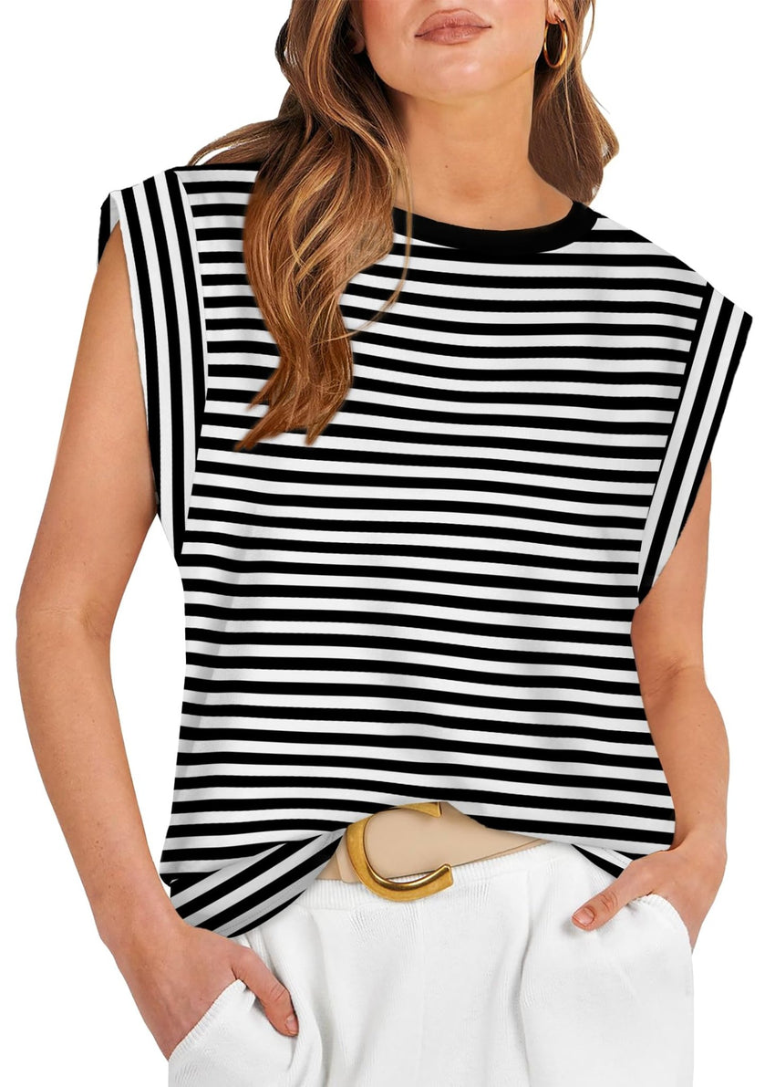 WIHOLL Cap Sleeve Tops for Women Summer Top Basic Tee Shirts Casual Tank Loose Fit 2025 Fashion - 7DAY'S