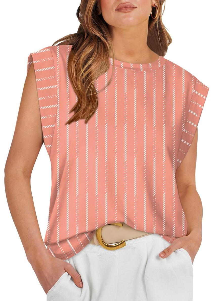 WIHOLL Cap Sleeve Tops for Women Summer Top Basic Tee Shirts Casual Tank Loose Fit 2025 Fashion - 7DAY'S