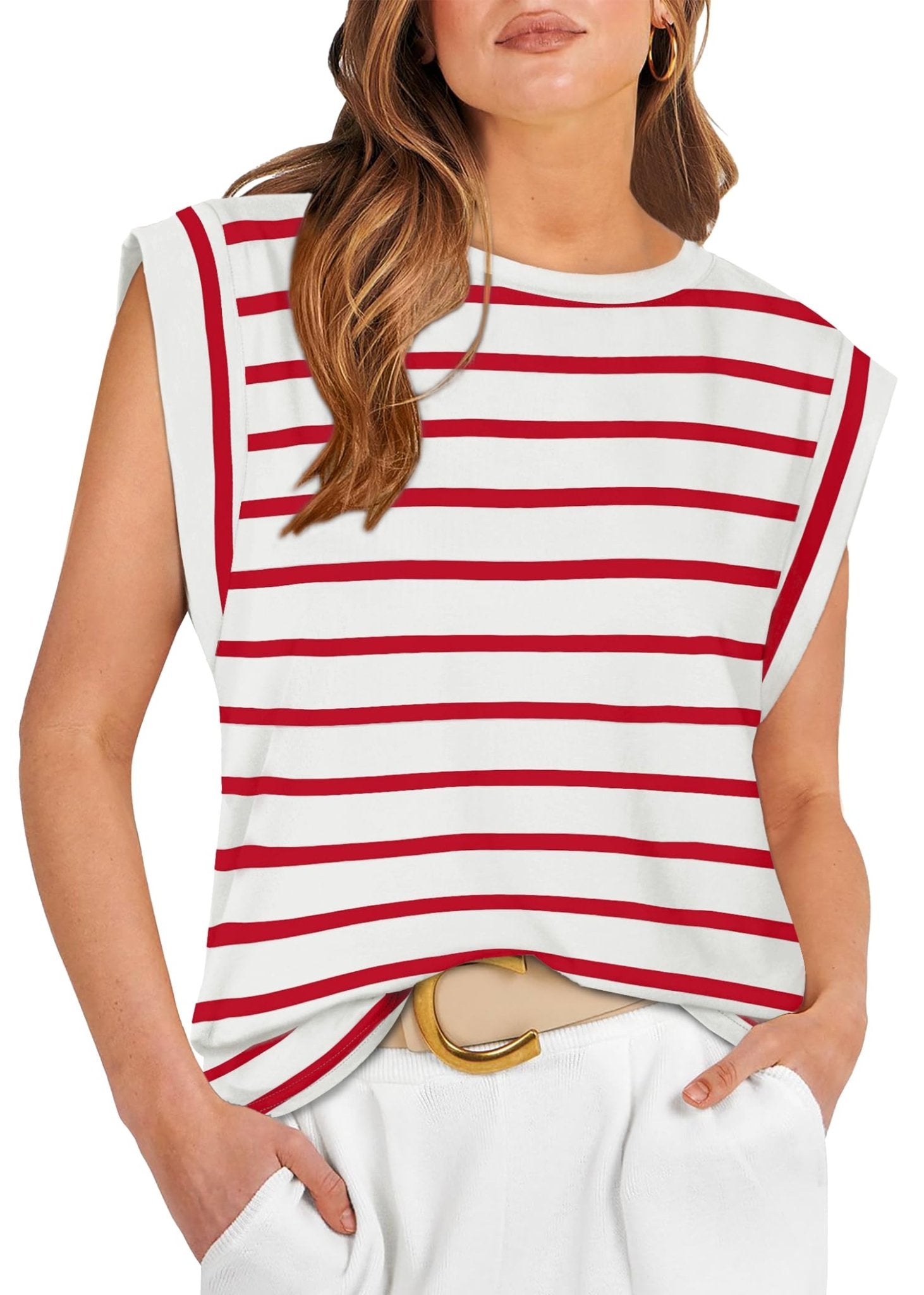 WIHOLL Cap Sleeve Tops for Women Summer Top Basic Tee Shirts Casual Tank Loose Fit 2025 Fashion - 7DAY'S