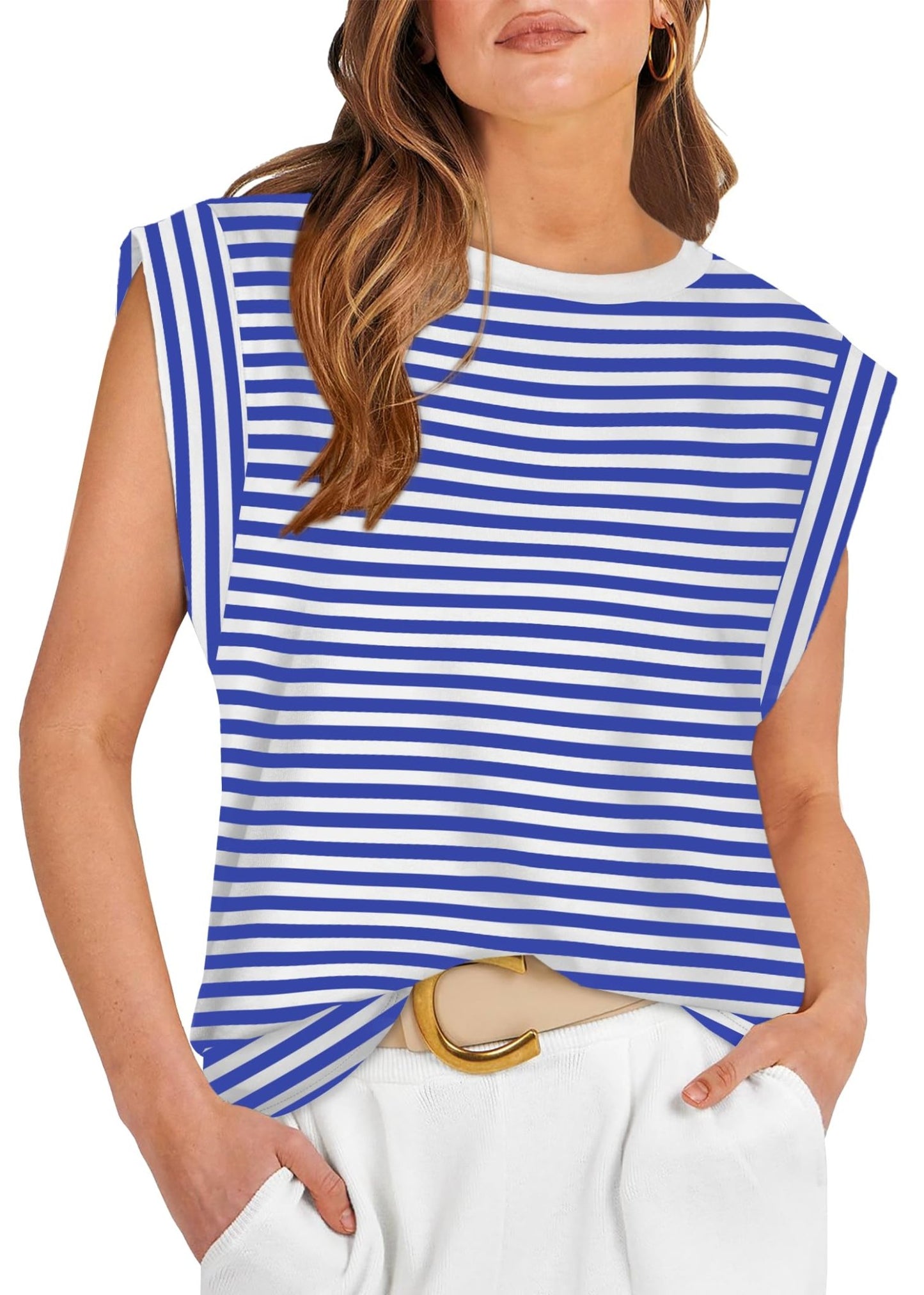 WIHOLL Cap Sleeve Tops for Women Summer Top Basic Tee Shirts Casual Tank Loose Fit 2025 Fashion - 7DAY'S