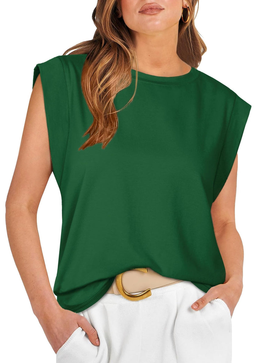 WIHOLL Cap Sleeve Tops for Women Summer Top Basic Tee Shirts Casual Tank Loose Fit 2025 Fashion - 7DAY'S
