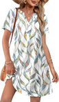 WIHOLL Dresses for Women 2025 Casual Summer V Neck Wedding Guest Dress Short Sleeve Fashion Beach Vacation Clothes - 7DAY'S