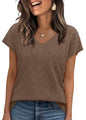 WIHOLL Short Sleeve Sweater for Women V Neck Trendy Summer Tops 2025 Beach Vacation Clothes Travel Business Casual Outfits - 7DAY'S