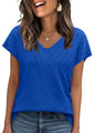 WIHOLL Short Sleeve Sweater for Women V Neck Trendy Summer Tops 2025 Beach Vacation Clothes Travel Business Casual Outfits - 7DAY'S