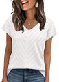 WIHOLL Short Sleeve Sweater for Women V Neck Trendy Summer Tops 2025 Beach Vacation Clothes Travel Business Casual Outfits - 7DAY'S