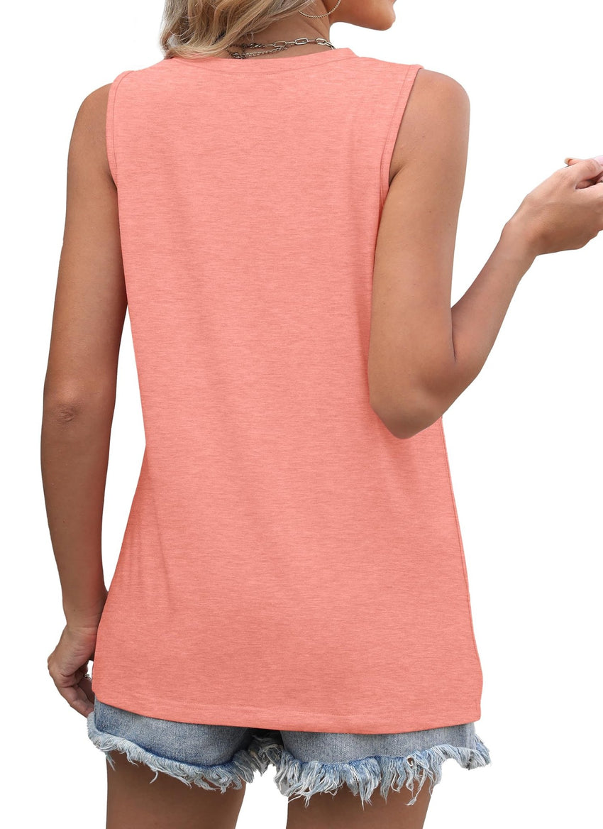 WIHOLL Summer Tank Tops for Women Loose Fit Crew Neck Casual Sleeveless Tops 2025 Trendy - 7DAY'S