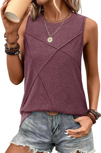 WIHOLL Summer Tank Tops for Women Loose Fit Crew Neck Casual Sleeveless Tops 2025 Trendy - 7DAY'S