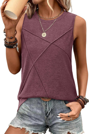 WIHOLL Summer Tank Tops for Women Loose Fit Crew Neck Casual Sleeveless Tops 2025 Trendy - 7DAY'S
