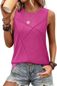 WIHOLL Summer Tank Tops for Women Loose Fit Crew Neck Casual Sleeveless Tops 2025 Trendy - 7DAY'S