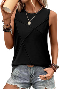WIHOLL Summer Tank Tops for Women Loose Fit Crew Neck Casual Sleeveless Tops 2025 Trendy - 7DAY'S