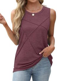 WIHOLL Summer Tank Tops for Women Loose Fit Crew Neck Casual Sleeveless Tops 2025 Trendy - 7DAY'S