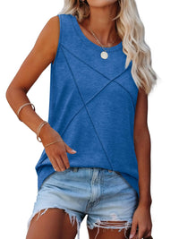 WIHOLL Summer Tank Tops for Women Loose Fit Crew Neck Casual Sleeveless Tops 2025 Trendy - 7DAY'S